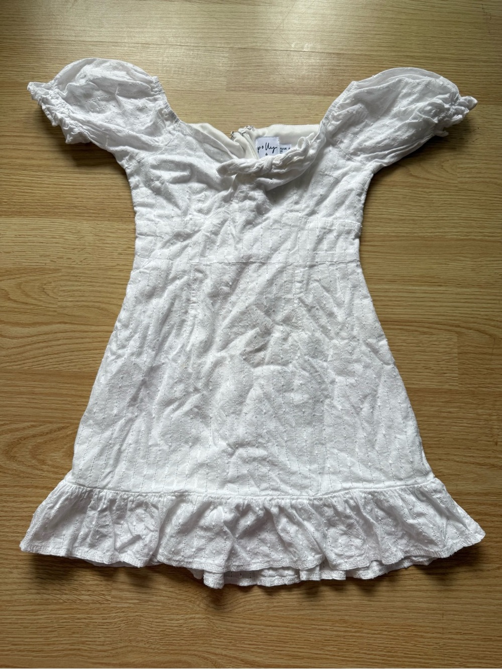 Oh Polly White Mini Dress with Ruffle Hem
